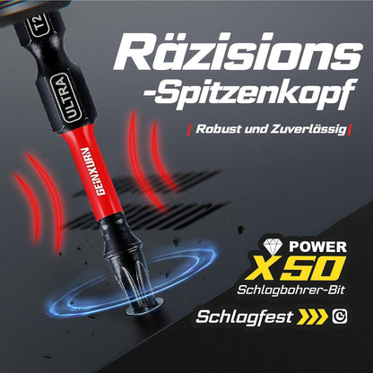 27-teiliges Torx Schrauber Bit Set, Schlagfest, 25/50mm, S2 Stahl