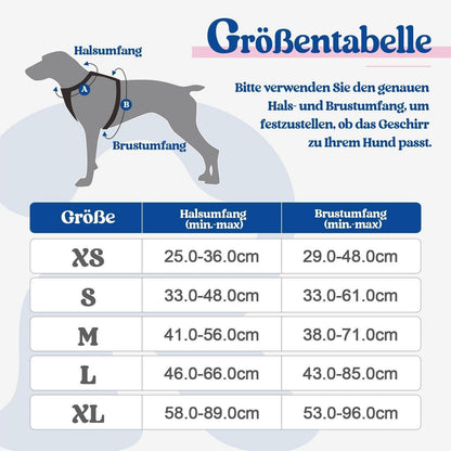 Hundegeschirr mittel, Anti-Zug, Blau & Rosa, Größe S