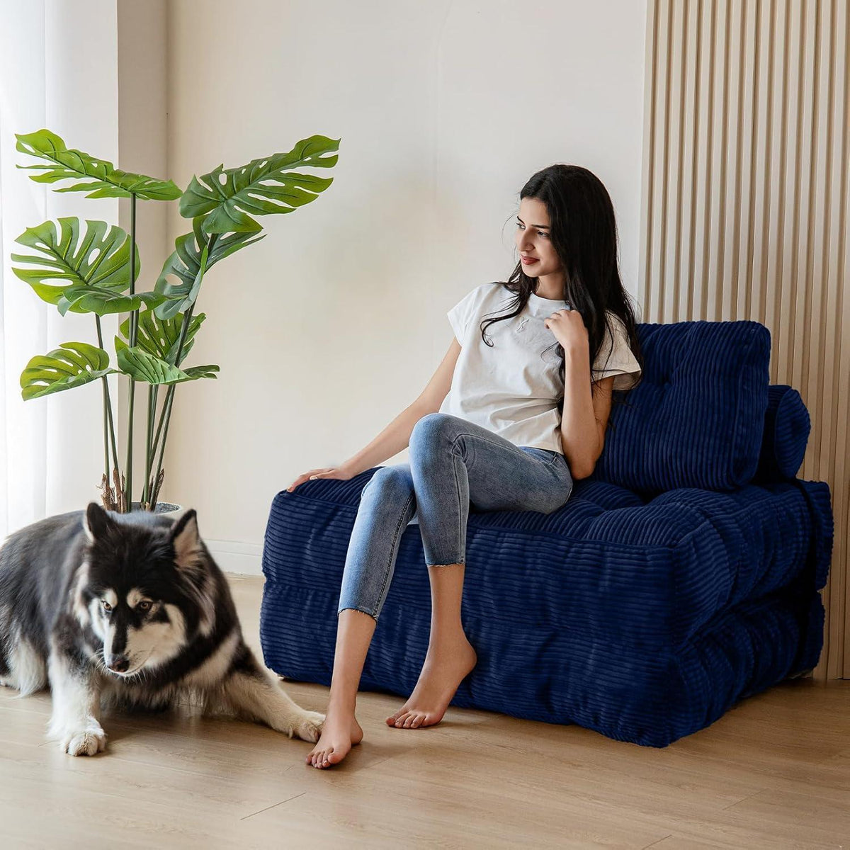 Faltbares Schlafsofa mit Kissen – Bequemes Bett für Wohnzimmer