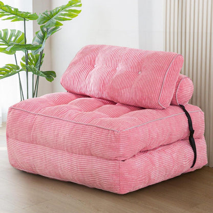 Faltbares Schlafsofa mit Kissen & Matratze – Rosa
