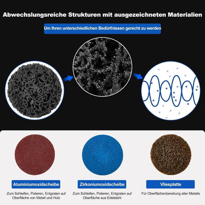 CSD Schleifscheiben Set 136tlg. 50mm Schnellwechsel für Druckluftschleifer