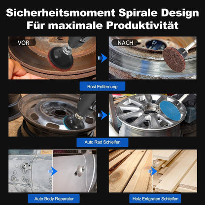 CSD Schleifscheiben Set 136tlg. 50mm Schnellwechsel für Druckluftschleifer
