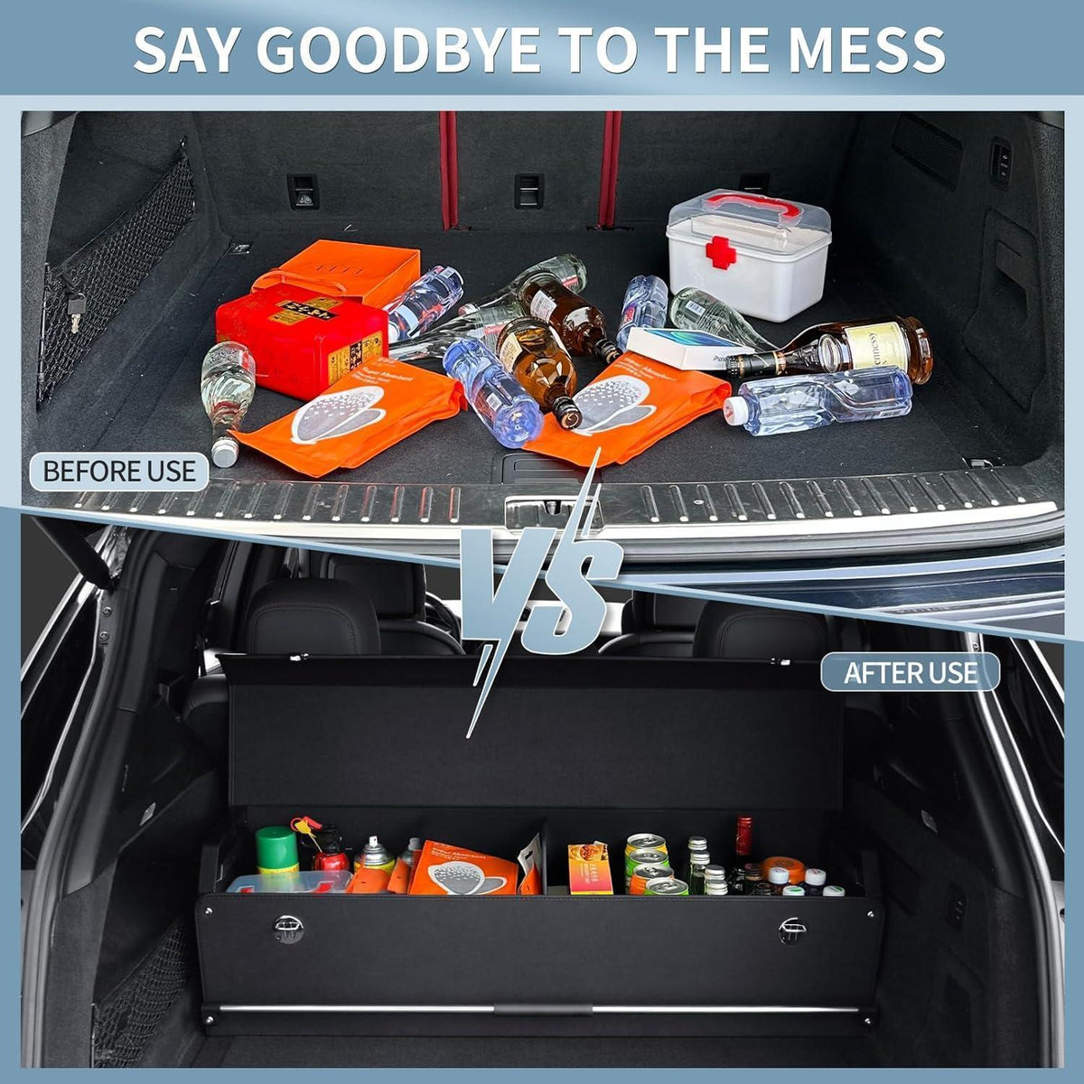 XXL Auto Kofferraum Organizer 90L mit Deckel & Griff