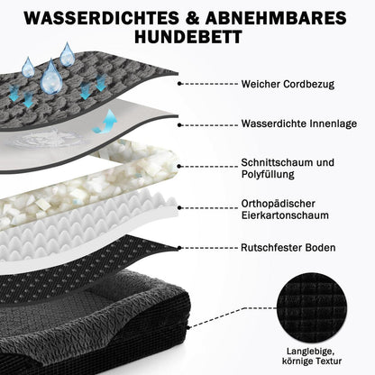 Orthopädisches Hundebett Memory Foam XXL, Grau