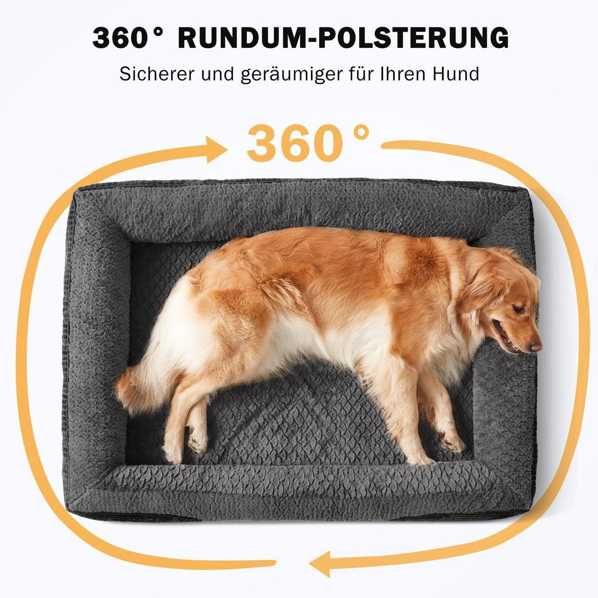 Orthopädisches Hundebett Memory Foam XXL, Grau