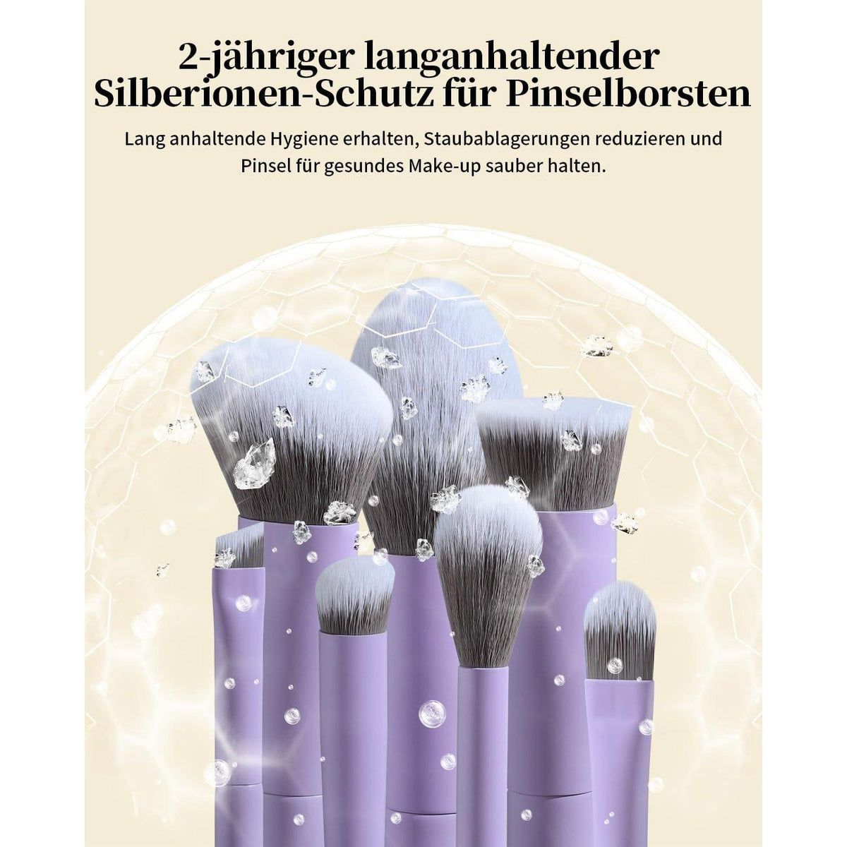 15-teiliges Make-up Pinselset mit Silberionen-Borsten