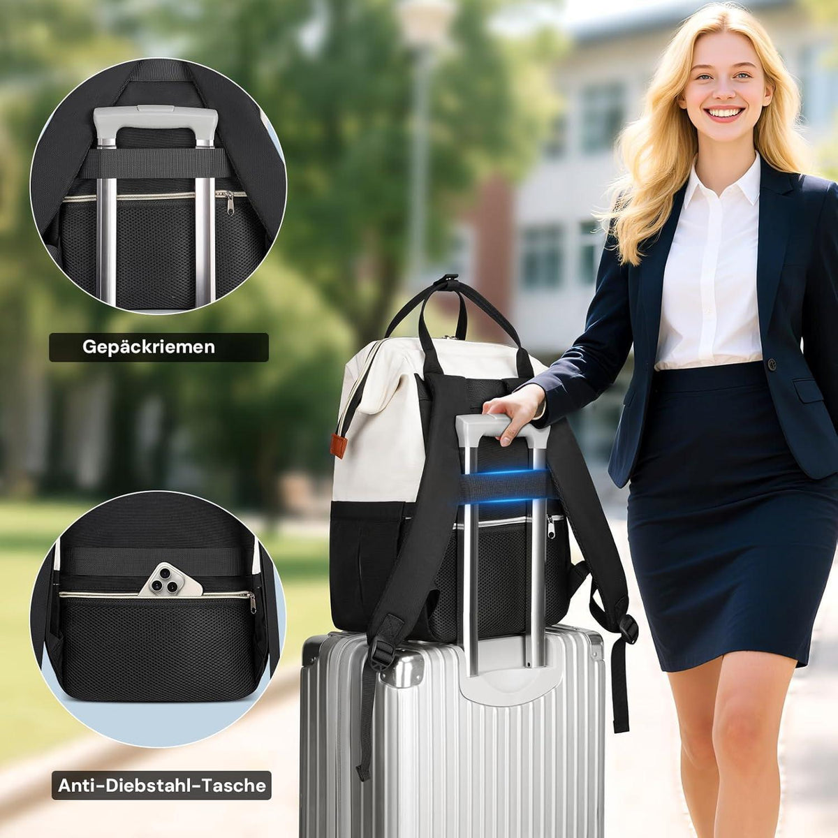 Laptop Rucksack Damen 15,6 Zoll mit Kühlfach – Wasserdicht & Anti-Diebstahl