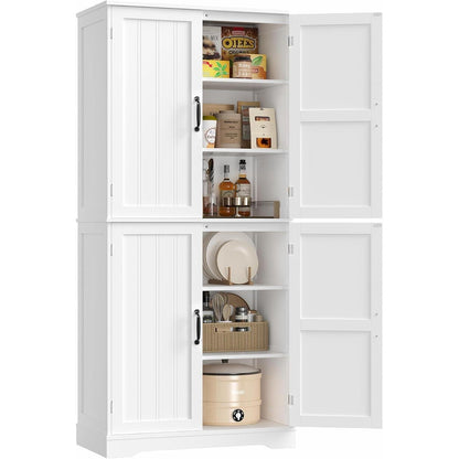 180 cm Küchenschrank mit 4 Türen – Weißes Buffetschrank & Esszimmermöbel