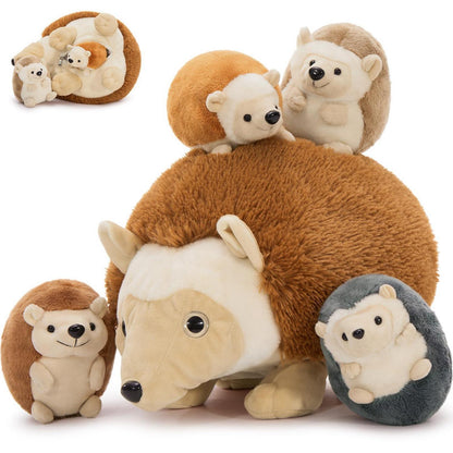 XXL Igel Kuscheltier Set (5er Pack) mit Babys im Bauch