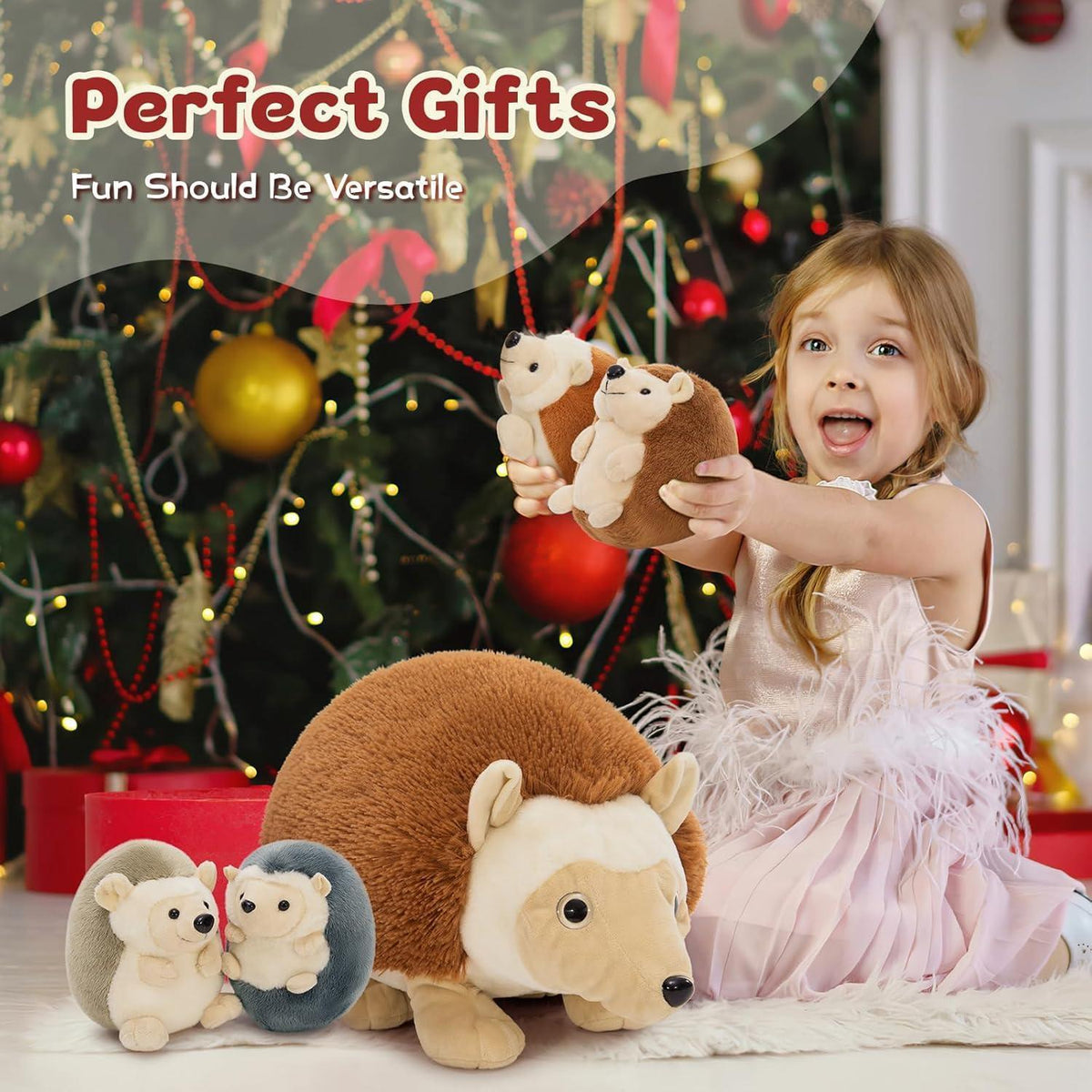 XXL Igel Kuscheltier Set (5er Pack) mit Babys im Bauch