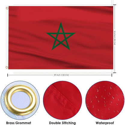 Marokko Flagge 150x90cm – Nationalflagge mit Ösen