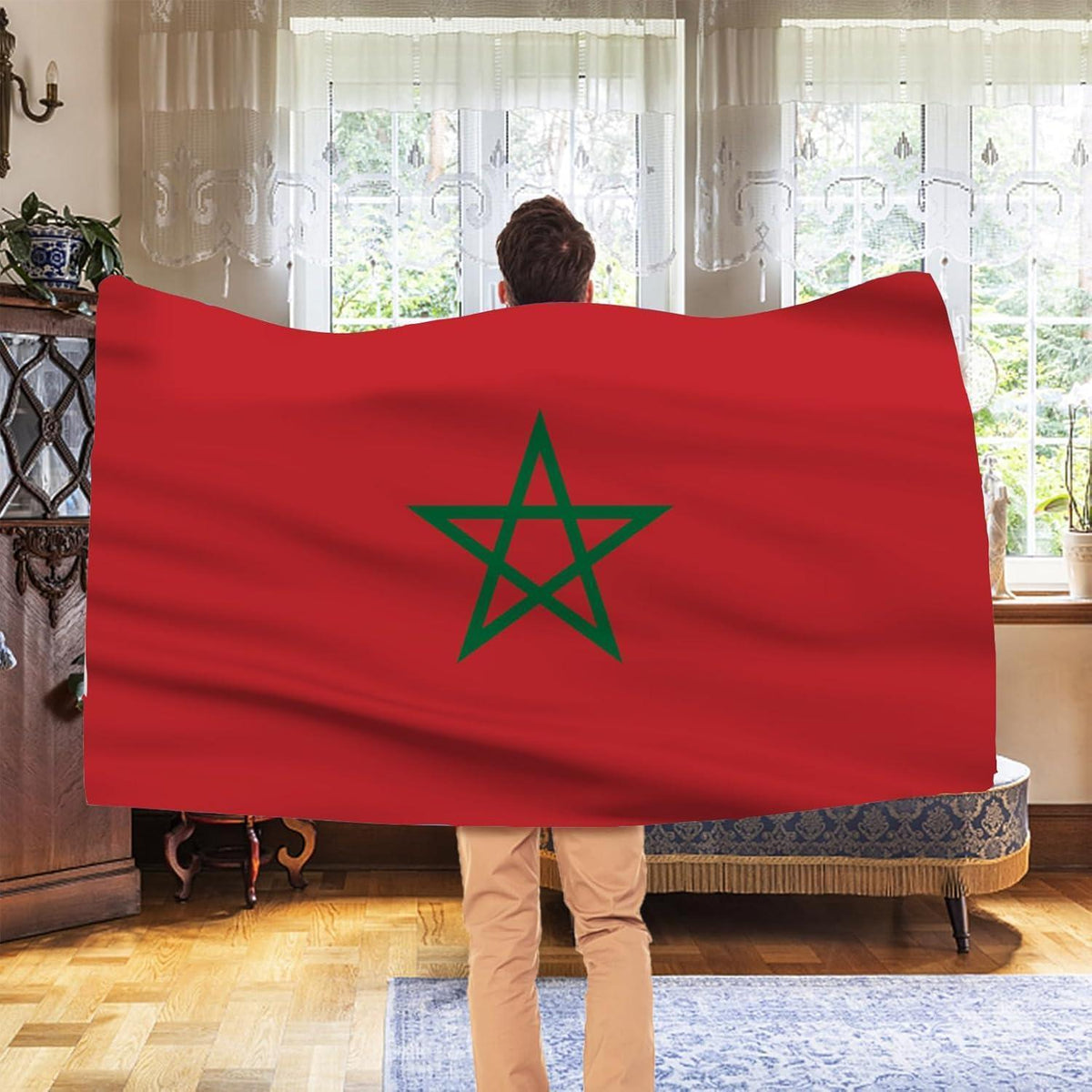 Marokko Flagge 150x90cm – Nationalflagge mit Ösen