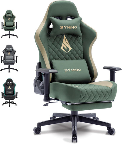 Gaming Stuhl mit Fußstütze und PU-Leder - Ergonomisch verstellbar in