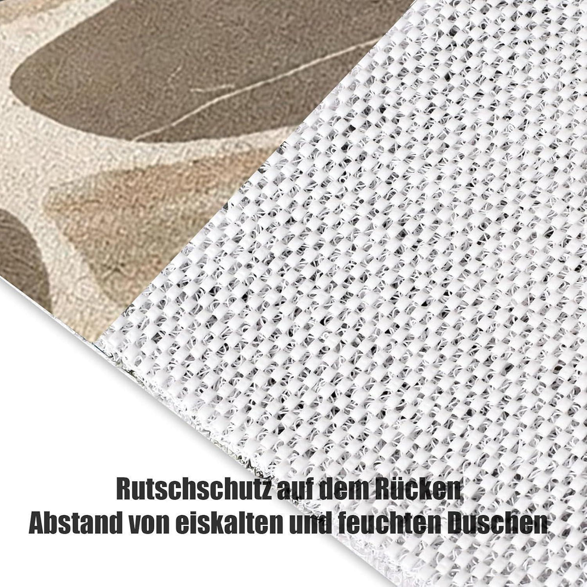 Rutschfeste Duschmatte 120x120 cm – Steinmuster & Zuschneidbar