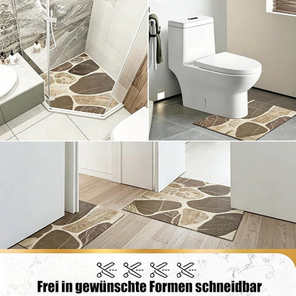 Rutschfeste Duschmatte 120x140 cm – Steinmuster & Zuschneidbar