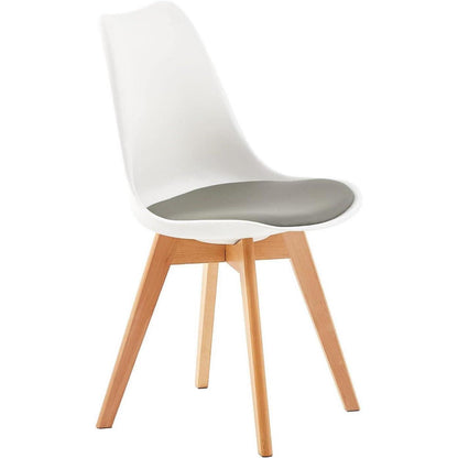 8 Esszimmerstühle skandinavisch, weiß & grau, Retro Design
