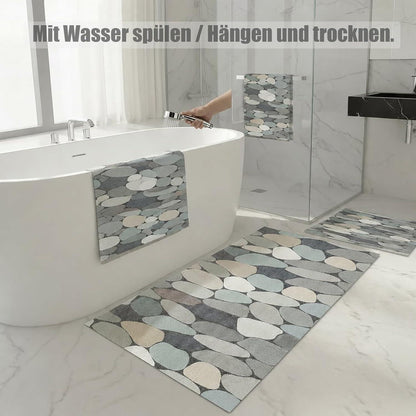 Rutschfeste Duschmatte 120x120 cm – Steinmuster & Antirutsch