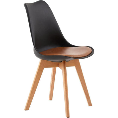 8 Esszimmerstühle skandinavisch, schwarz & braun