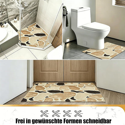 Rutschfeste Duschmatte 90x140 cm Steinmuster – Weich & Komfortabel