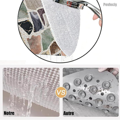 Rutschfeste Duschmatte Steinoptik 110x150 cm – Zuschneidbar & Komfortabel