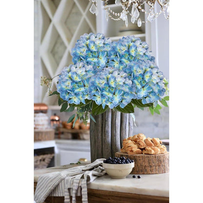 Künstliche Hortensie Real-Touch 2 Stück Blau