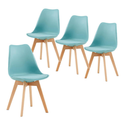 Skandinavischer Esszimmerstuhl Retro, Hellblau (4er Set)