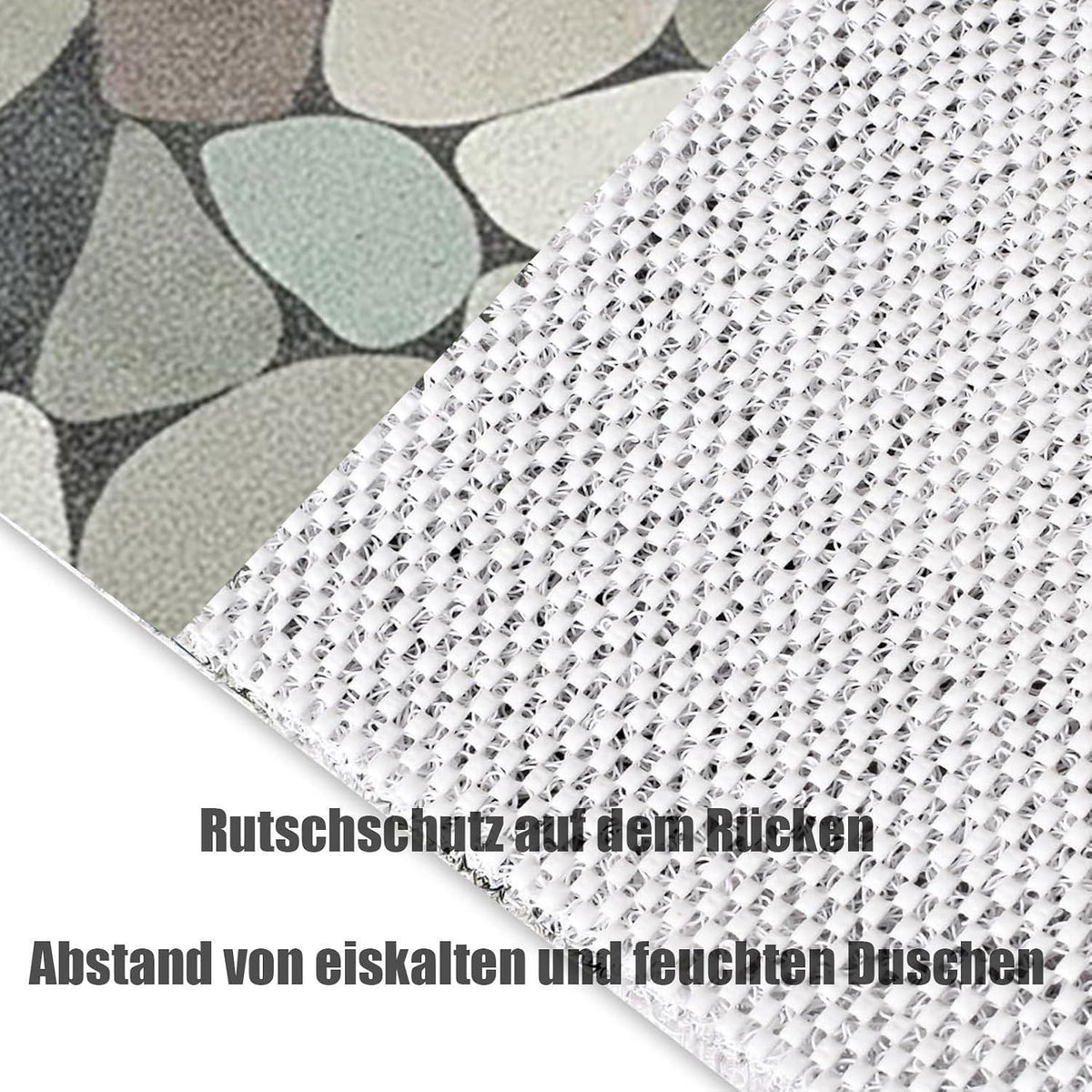 Rutschfeste Duschmatte 120x150 cm – Steinmuster & Antirutsch