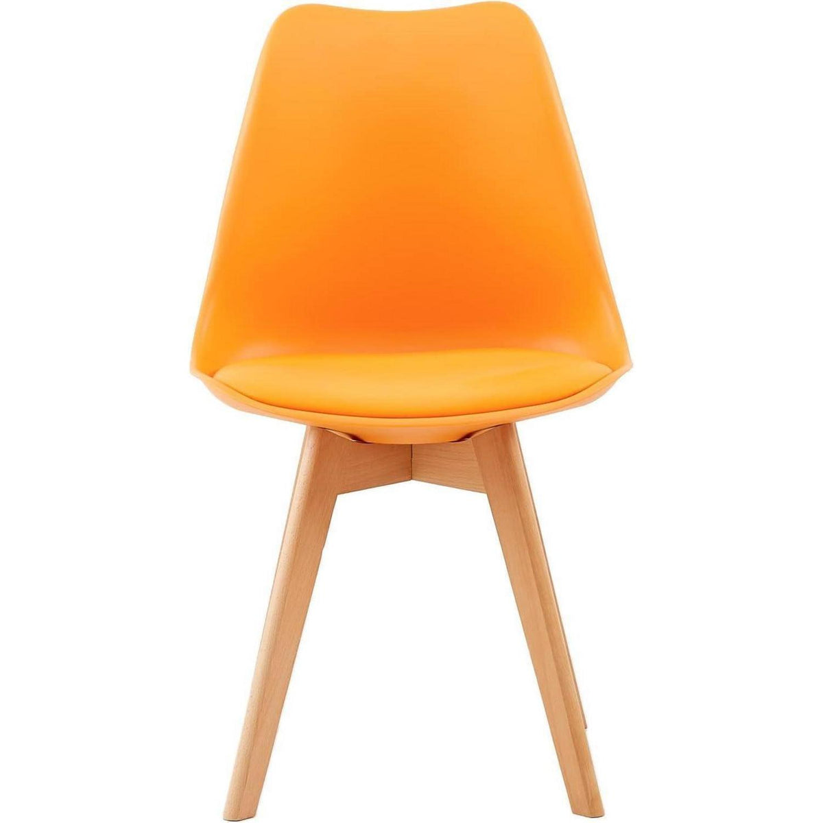 Skandinavischer Esszimmerstuhl Retro, Orange (8er Set)