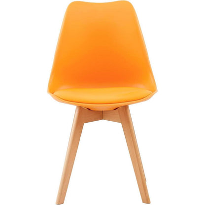 Skandinavischer Esszimmerstuhl Retro, Orange (8er Set)