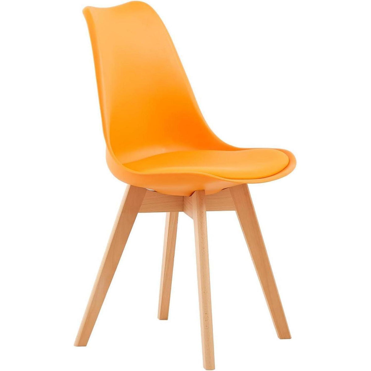 Skandinavischer Esszimmerstuhl Retro, Orange (8er Set)