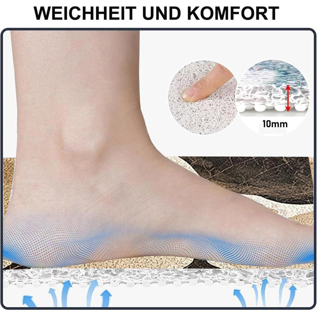 Rutschmatte Badewanne 110x150 cm – Rutschfest & Komfortabel