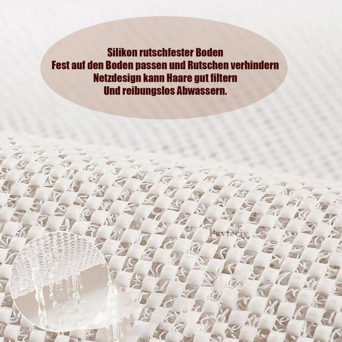 Rutschfeste Badematte 120x140 cm - Steinmuster Duschmatte