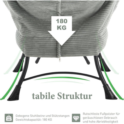 Lazy Chair mit Ottomane – Bequemer Faulenzersessel Grün