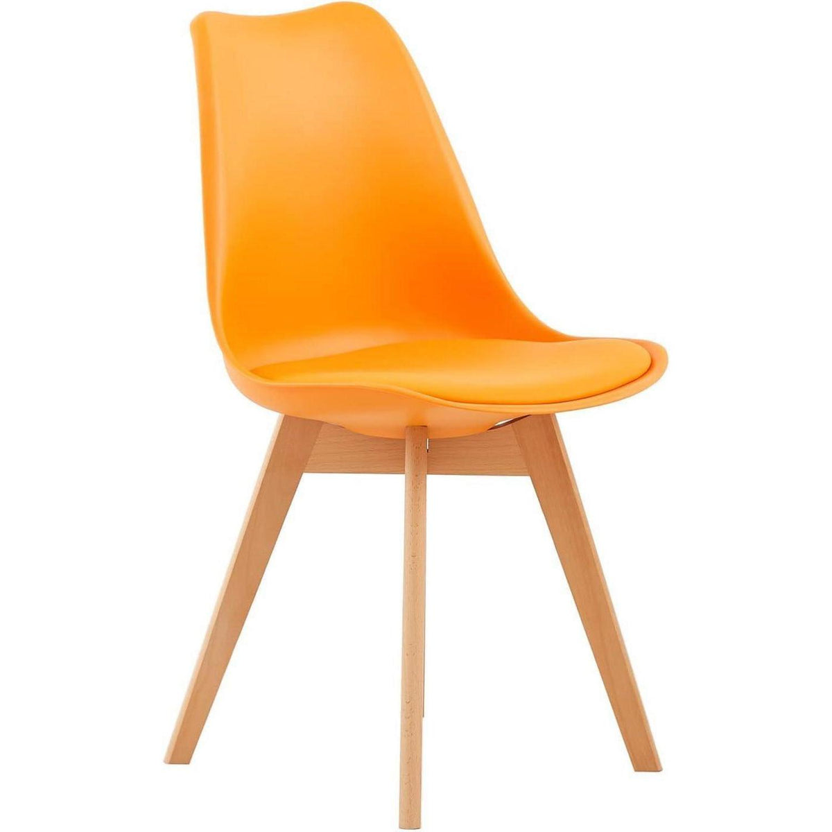 Skandinavischer Esszimmerstuhl Retro, Orange (4er Set)