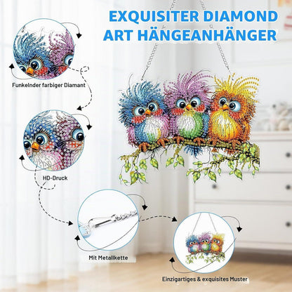 5D Diamond Painting Vogel Anhänger - Bastelset für Erwachsene & Kinder