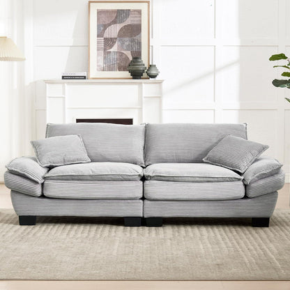 Modernes 2-Sitzer Polstersofa mit Armlehnen – Hellgrau