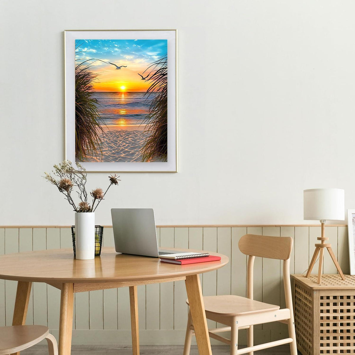 Malen nach Zahlen Strand Sonnenuntergang Leinwand Set 40x50cm