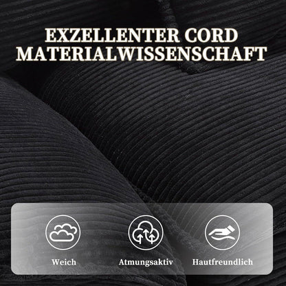Modernes 2-Sitzer Sofa mit Polsterarmlehnen & Beinen (Schwarz)