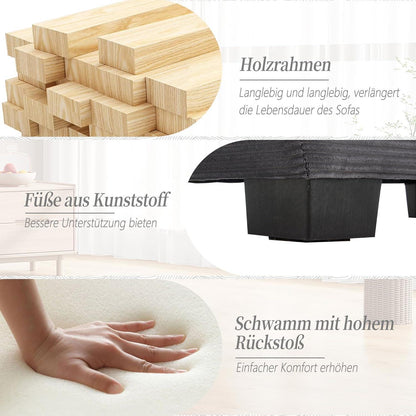 Modernes 2-Sitzer Polstersofa Dunkel Grau mit Komfort Armlehnen