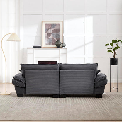 Modernes 2-Sitzer Polstersofa Dunkel Grau mit Komfort Armlehnen