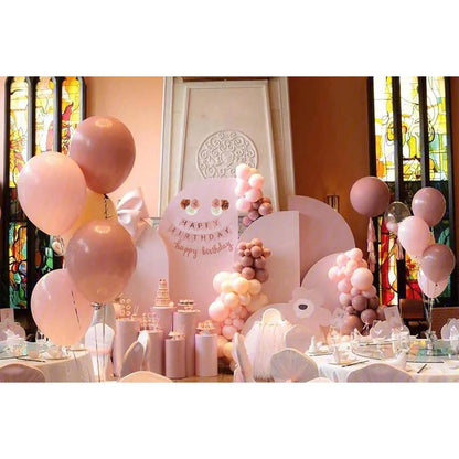 Geburtstagsdeko Set Rosa Rosegold Girlande Luftballons Pompoms