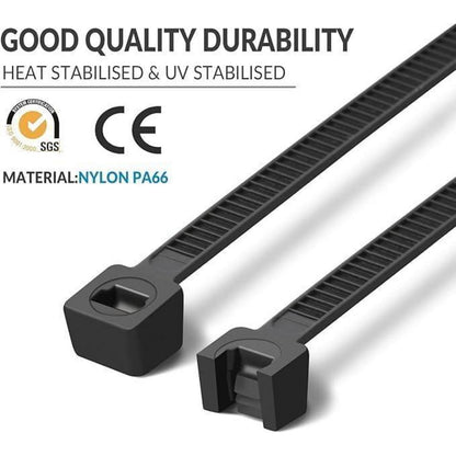 1000x Kabelbinder Schwarz 30,5 cm – Strapazierfähig & Zugfest