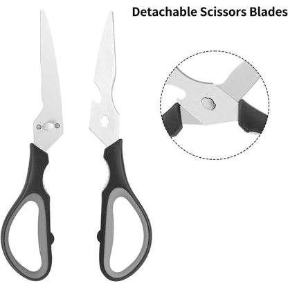 Küchenschere Edelstahl 4-teiliges Set Schwarz/Grau