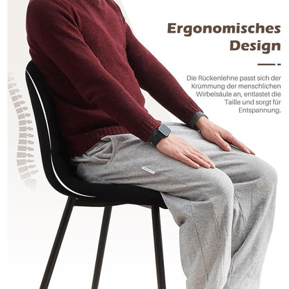 TUKAILAI Esszimmerstühle 2er-Set, Gepolsterte Samtstühle Schwarz