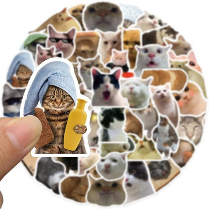 100 Katzen Meme Aufkleber – Wasserdicht & Kreativ