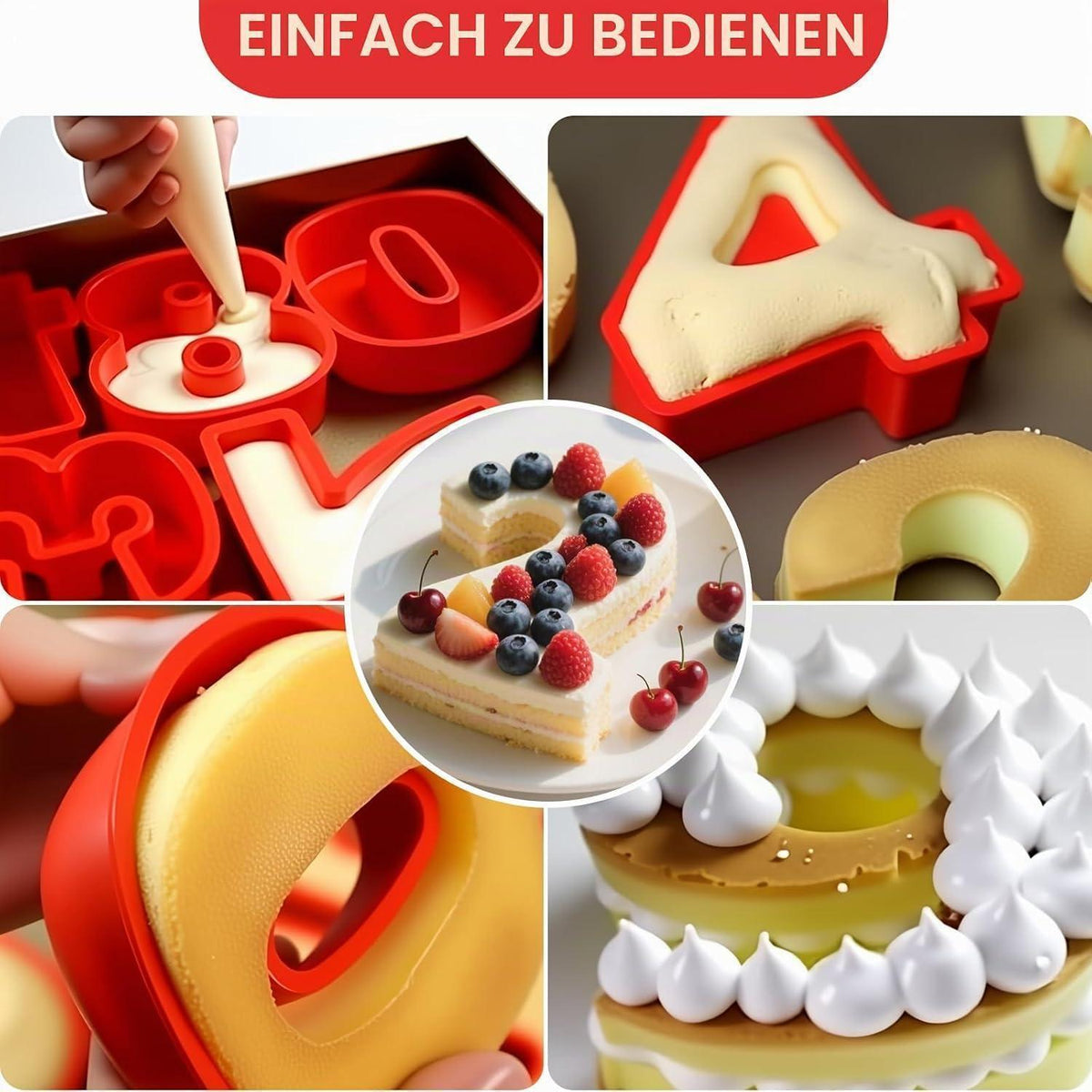 Silikon Zahlen Backform Set 0-9 | Kuchenformen für Geburtstag
