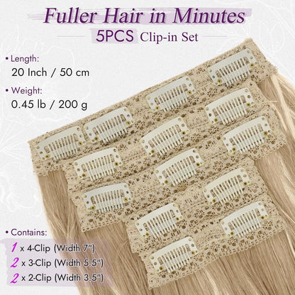 Blond Wellige Clip-In Haarverlängerung 50cm – Voller Kopf