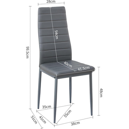 Esszimmergruppe Schwarz & Grau: Esstisch 110cm + 6 Stühle