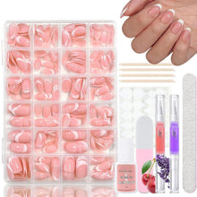 360 French Press on Nails Mandel Kurz – DIY Nagelset mit Ölstift