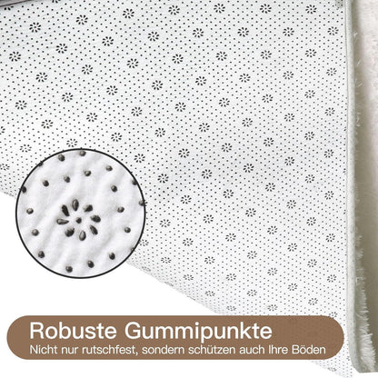 Grauer Hochflor Teppich 240x340 – Flauschiger Wohnzimmerteppich Waschbar